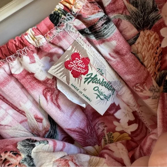 Vintage Hilo Hattie Hawaiian Dress Midi Medium Pink Floral Pattern - Picture 2 of 3
